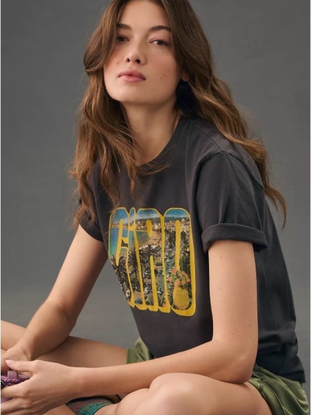 MOTHER The Rowdy Ciao Bella Graphic Tee Anthropologie Sold Out Sz XS